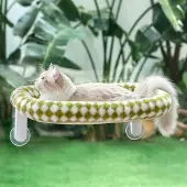 Dripio Faltbares Katzenbett L-Form für Fensterbank, 54x30cm, Grün, M