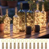Dripio LED-Flaschenlichtkette 2 m, 20 LEDs, warmweiß, 12 Stück