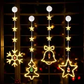OEM 4 LED-Fensterlichter mit Saugnäpfen, warmweiß, batteriebetrieben