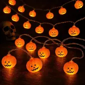 Dripio Halloween-Lichterkette, Kürbis, 3 m, 20 LEDs, batteriebetrieben