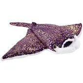 Wild republic Foilkins Manta Ray Teddy Lila Lila One Size