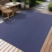 Smiry Outdoor Teppich Wetterfest 150x240 cm Marine Blau