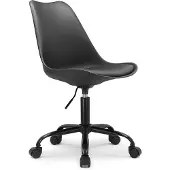 Dripio Skandinavischer Bürostuhl, höhenverstellbar, schwarz, mit Rollen