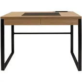 OEM Schreibtisch 100x50,3x74 cm, Holz/Metall, mit Schublade, kompakt