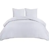 Trankielo – Bettbezug-Set 200x220 cm + 2 Kopfkissenbezüge 80x80 cm – Mikrofaser, Weiß, langlebig
