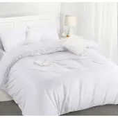 Trankielo – Bettbezug-Set 220x260 cm – Mikrofaser, Weiß – Inklusive 2 Kopfkissenbezügen 50x75 cm