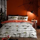 Trankielo - Leuchtendes Bettwäsche-Set – Einzelbett – Polybaumwolle – Weiß – Mit Kissenbezug