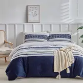 Trankielo – Bettbezug-Set für Doppelbett, 240x220 cm – Mikrofaser, Bohème-Muster, inklusive 2 Kissenbezügen
