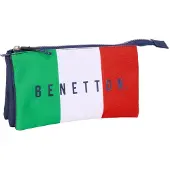 OEM Schüleretui mit 3 Reißverschlüssen, Polyester, dunkelblau, 22x3x12 cm