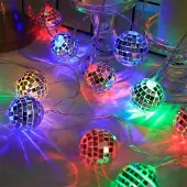 Dripio LED Lichterkette mit Spiegelkugeln, 3m, 20 LEDs, USB, mehrfarbig