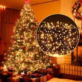 Dripio 50 m 2000 LED Lichterkette, warmweiß, grünes Kabel, 8 Modi, wasserdicht