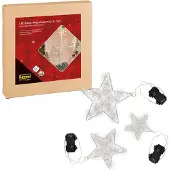 Dripio 3er-Set LED-Metallsterne mit Lichtkette, warmweiß, Timer