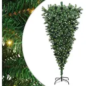 vidaXL Umgedrehter Kunst Weihnachtsbaum mit Kugelset Grün 180 cm PVC