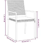 vidaXL Gartenstühle mit Kissen 6 Stk. Schwarz 54x62,5x89cm Poly Rattan