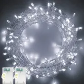 Dripio Lichterkette 5 m, 50 LEDs, kaltweiß, Timer, IP65, 2 Stück