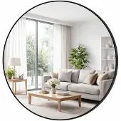 Merkloos Runder Badspiegel Schwarz 50cm mit Industriellem Design