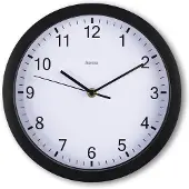Hama Elba, Wand, Quarzuhr, Rund, Schwarz, Weiß, Kunststoff, Glas