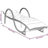 vidaXL Sonnenliegen 2 Stk. mit Auflagen Beige Poly Rattan