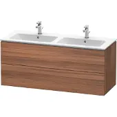 Duravit L-Cube Waschtischunterbau wandhängend, 2 Schubkästen, 1290x550x481mm, LC625807979, Farbe: Nussbaum Natur Dekor