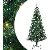vidaXL Künstlicher vorbeleuchteter Weihnachtsbaum Grün 240 cm
