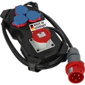 Brennenstuhl 1151610020, 2 m, Draußen, IP44, Gummi, Kunststoff, Schwarz, Blau, Rot, 4 AC-Ausgänge