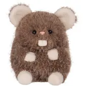 Merkloos Pluche Dikke Rat Muis – Kuscheltier – Braun – 15 cm