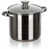 Vetro-PLUS Kochtopf, traditioneller Edelstahltopf mit Deckel Living 5,6 l