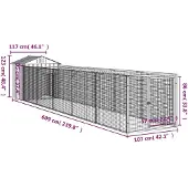 vidaXL Hundehütte mit Dach Anthrazit 117x609x123 cm Verzinkter Stahl