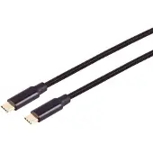 S-Impuls BlackBaumwolle USB-C Verbindungskabel, USB 3.1, 10 Gbit/s, 100W, 4K 60Hz DP-Alternate, schwarz - Länge: 2m