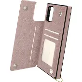 Avizar , Handyhülle mit Kette and Kartenhalter für Samsung Galaxy S20 FE, Champagnerrosa