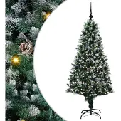 vidaXL Künstlicher Weihnachtsbaum mit 300 LEDs mit Ständer Grün 180 cm