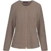 Goldner Jackenblazer "Kurzgröße Jacke im Bouclé-Look" Passformnähte im Vorder und Rückteil