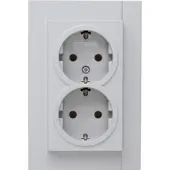 Kopp 929534000 HK07 - Schutzkontakt-Steckdose, 2-fach, Farbe: grau matt