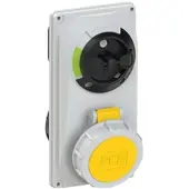 Pce 60132-4 CEE-Steckdose abschaltbar kompakt 16A 3p 4h IP66/IP67 601324