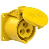 Pce 313-4f5 CEE-Anbausteckdose gerade (55x55mm) 16A 3p 4h IP44/IP54 3134f5