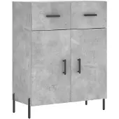 vidaXL Highboard Betongrau 69,5x34x180 cm Holzwerkstoff