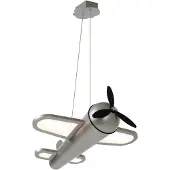 Lucide LED-Kinderzimmer-Pendellampe Fokker, grau Länge 46 cm Metall