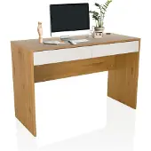 OEM Schreibtisch mit 2 Schubladen, 120x50 cm, Eiche/Weiß