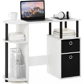 OEM Schreibtisch mit Aufbewahrung, 39,6x97,5x72,4 cm, weiß/schwarz