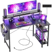 Dripio L-förmiger Computertisch 120x70 cm mit LED und Steckdosen