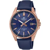 Casio Edifice Armbanduhr Edelstahl blaues Lederband EFV-150CL-2AVUEF