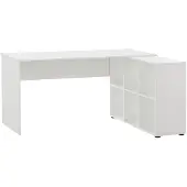 Dripio Bureau mit Regal, L-Form, 150x121,6x73,6 cm, weiß
