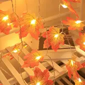 Dripio LED-Lichterkette Ahornblätter 3m 20 Lampen Orange Herbstdeko