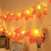 Dripio Ahornblatt Lichterkette, 3 m, 20 warmweiße LEDs, batteriebetrieben