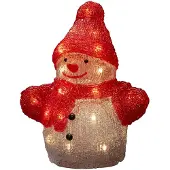 OEM LED Acryl Schneemann, 24 warmweiße LEDs, batteriebetrieben, Innen