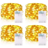 Dripio Lichterkette 5 m, 50 LEDs, Timer, warmweiß, 4 Stück