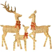 Dripio Beleuchtetes Rentier-Set, 3-teilig, 340 warmweiße LEDs, gold, übergroß
