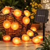 Dripio Solarlichterkette orange 5 m 20 LEDs Zitronenscheiben 8 Modi