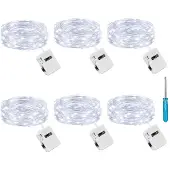 Dripio LED Lichterkette 6er-Pack, 2 m, 20 LEDs, kaltweiß, Batterie