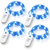 Dripio LED-Kupferdraht-Lichterkette blau 2 m, 20 LEDs, 4er-Set